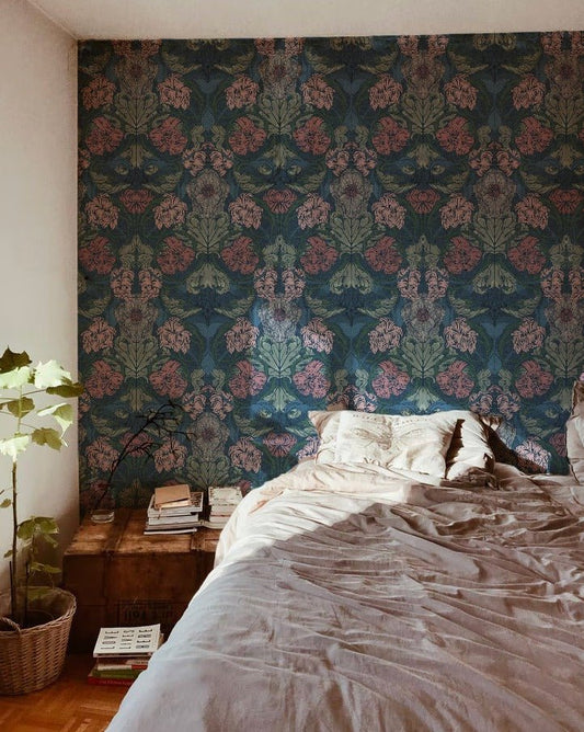 Cecilia Wallpaper - Ink - Summer Gray - Premier Wallcovering