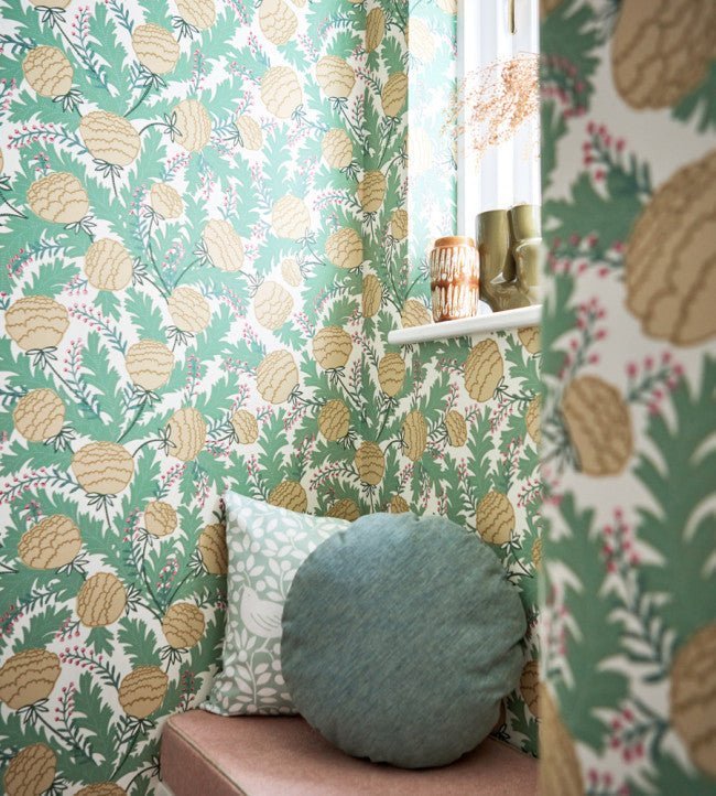 Cecilia Wallpaper - Sage / Buttercream - NART112796 - Scion - Premier Wallcovering