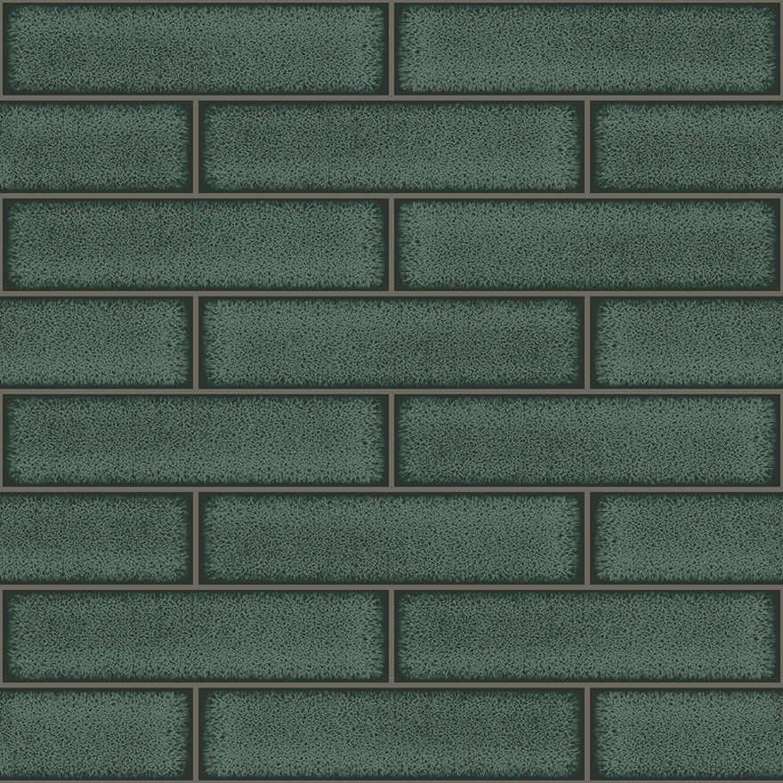 Celadon Gloss Tile Wallpaper - Emerald - Holden Décor - 89386 - Premier Wallcovering