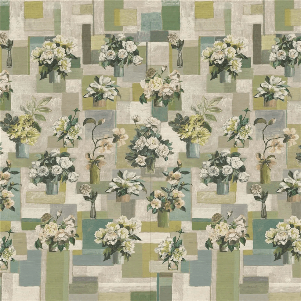 Celadon Vase Grasscloth Wallpaper - Celadon - PDG1205/01 - Designers Guild - Premier Wallcovering