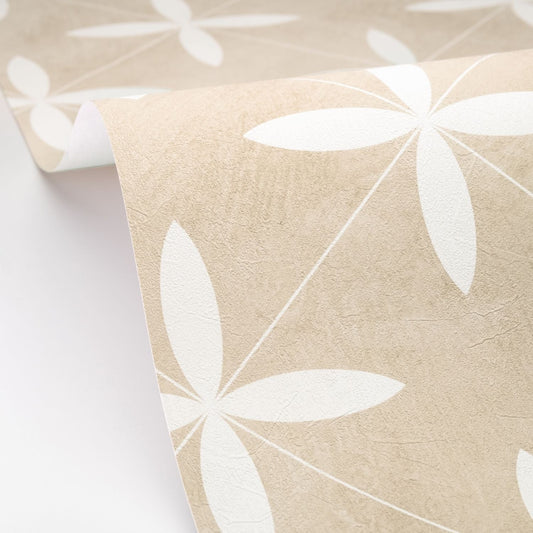 Cement Tiles Wallpaper - Beige - Caselio - 106900132 - Premier Wallcovering