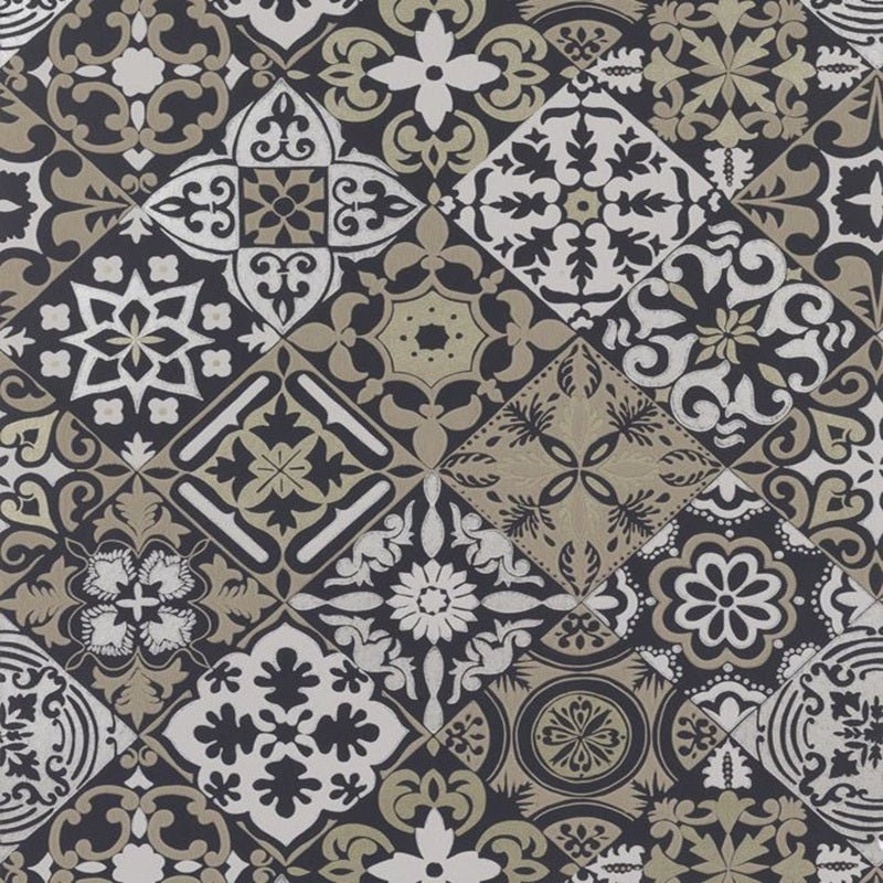 Cervo Wallpaper - Midnight/Gold/Gilver - Osborne & Little - W7211-05 - Premier Wallcovering