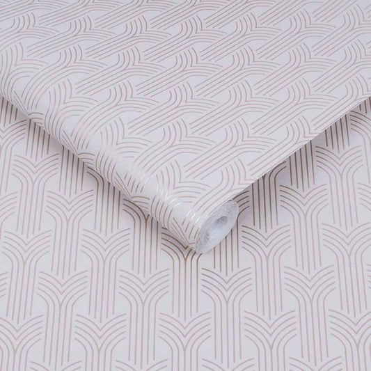 Chaillot Wallpaper - Pink & Rose Gold - Superfresco Easy - 108134 - Premier Wallcovering