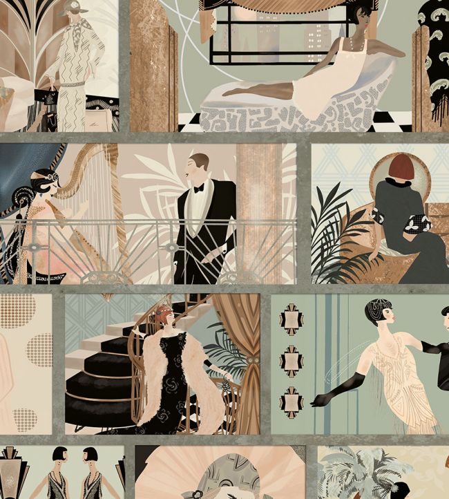 Charleston Tower Wallpaper - Vintage Multi - Brand McKenzie - BMHD002/01B - Premier Wallcovering