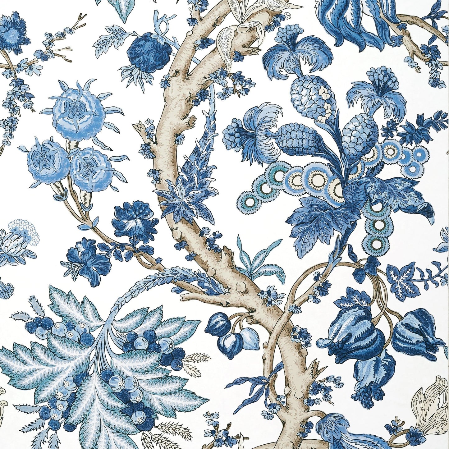 Chatelain Wallpaper - Blue & White - Thibaut - T10846 - Premier Wallcovering