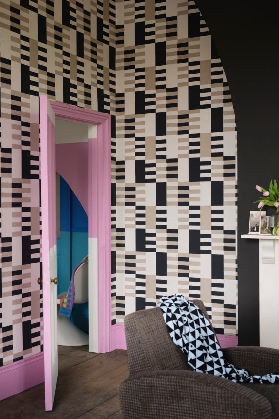 Check Wallpaper - Liquorice - 6004 - Farrow & Ball - Premier Wallcovering