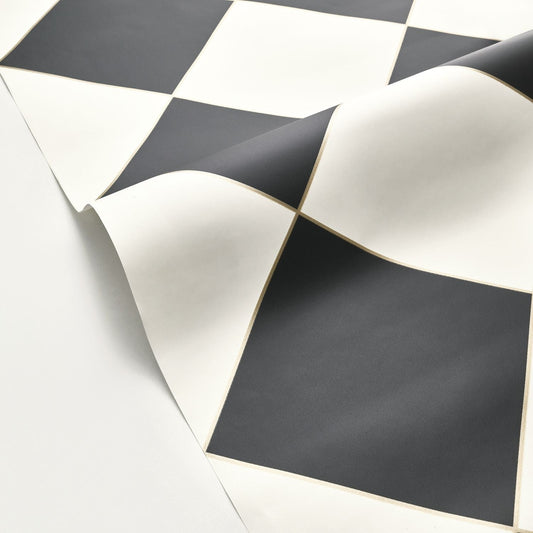 Checkmate Wallpaper - Noir Blanc - Caselio - 104250964 - Premier Wallcovering
