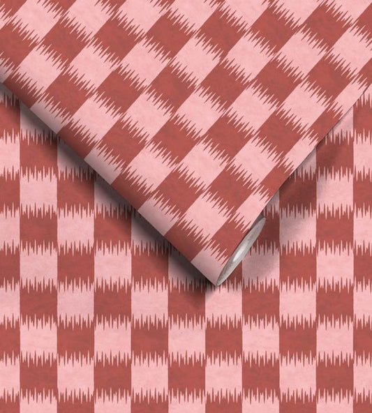 Checkmate Wallpaper - Cherry Red - Woodchip & Magnolia - WM - 487 - 01 - Premier Wallcovering