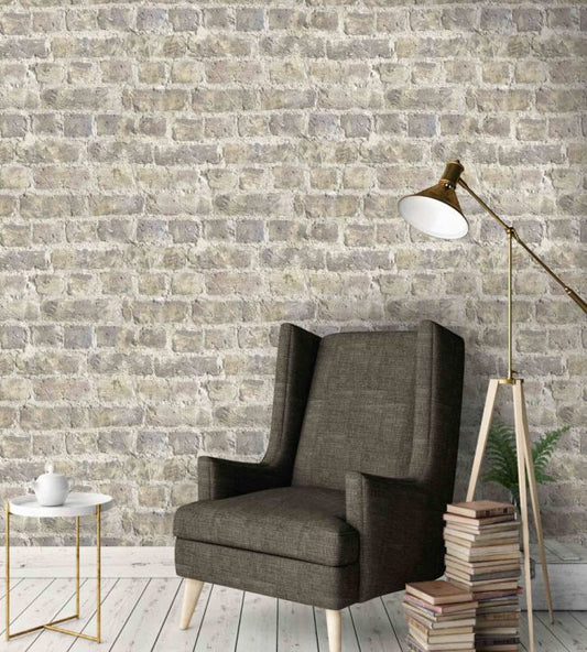 Cheetham Hill Wallpaper - Brick - Woodchip & Magnolia - WM - 061R - Premier Wallcovering