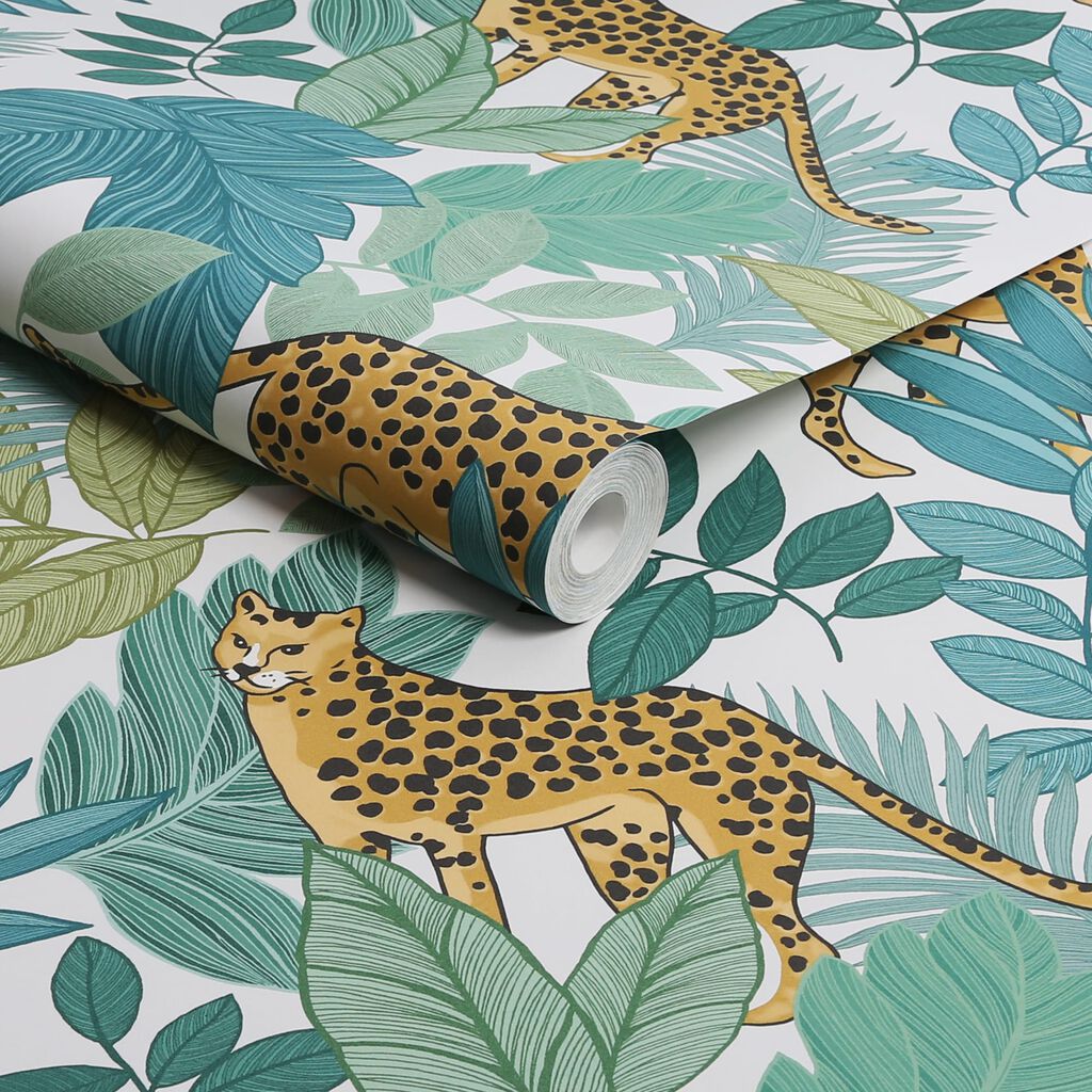 Cheetin Wallpaper - Green - Envy - 118733 - Premier Wallcovering