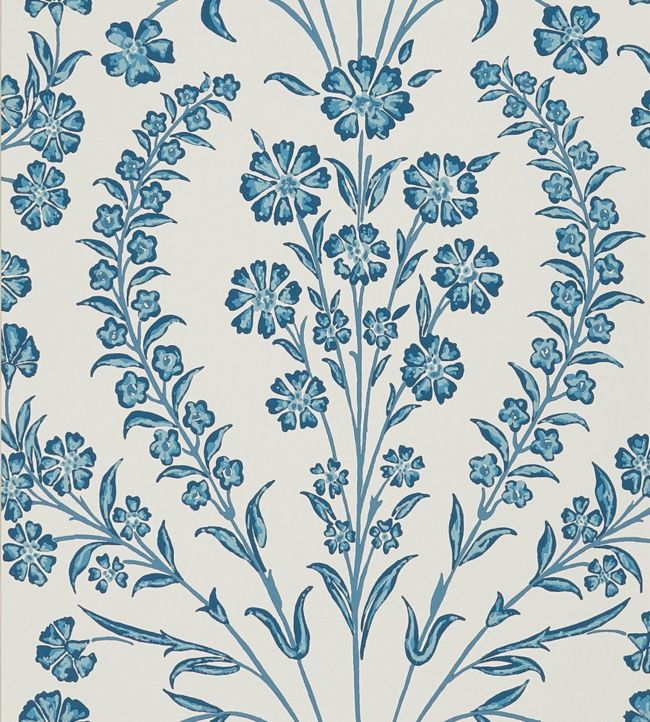 Chelwood Wallpaper - Blue/ Ivory - Nina Campbell - NCW4392 - 05 - Premier Wallcovering