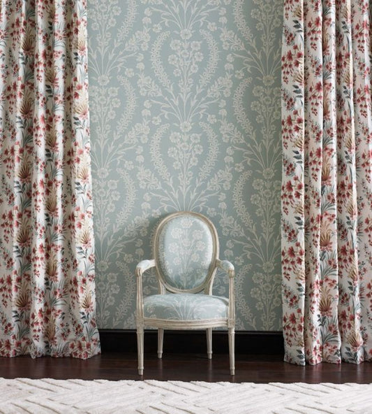 Chelwood Wallpaper - Aqua - Nina Campbell - NCW4392 - 01 - Premier Wallcovering