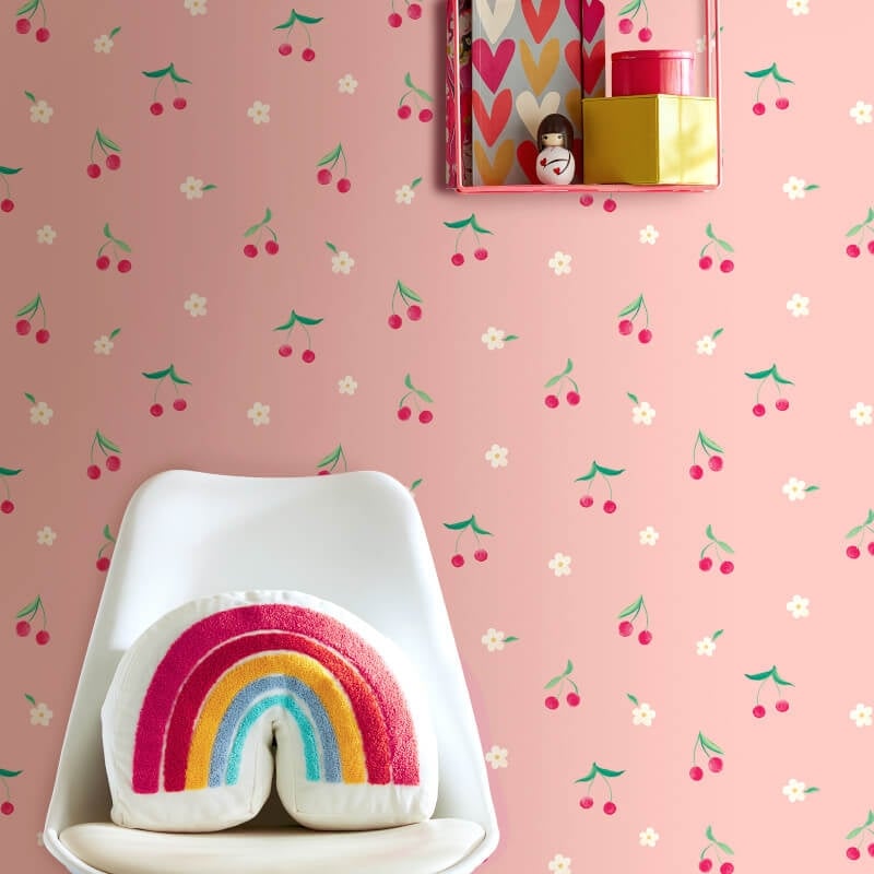 Cherry Dance Wallpaper - Watermelon - Hoopla Walls - HWA1296W - Premier Wallcovering