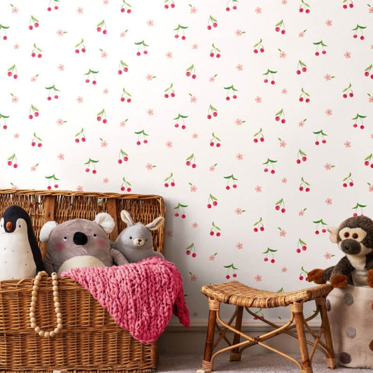 Cherry Dance Wallpaper - Rouge/Ice - Hoopla Walls - HWA1295W - Premier Wallcovering