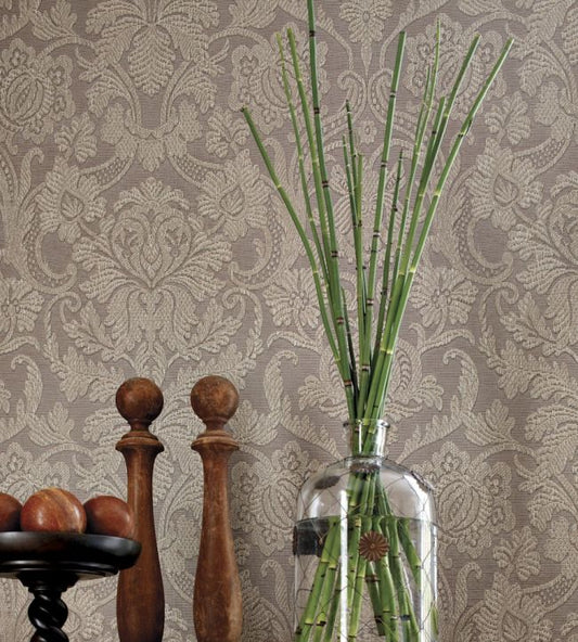 Cheryl Wallpaper - Cream on Metallic Champagne - Thibaut - T10010 - Premier Wallcovering