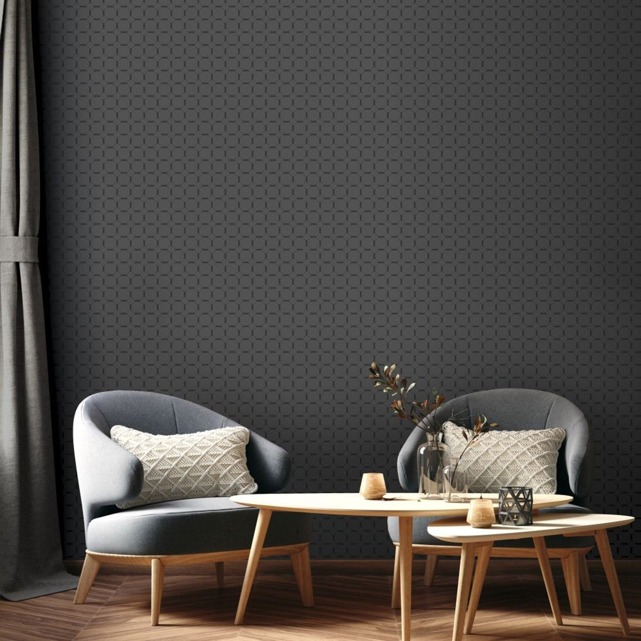 Chesnut Eden Wallpaper - Charcoal - Ted Baker - 13097 - Premier Wallcovering