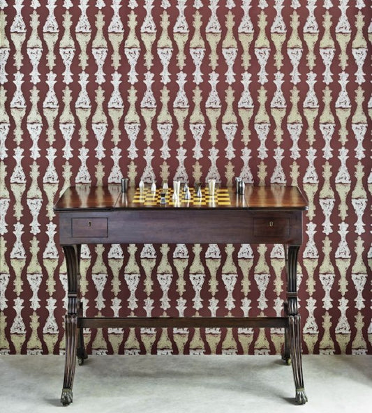Chess Wallpaper - Burgundy - BG1000201 - Barneby Gates - Premier Wallcovering