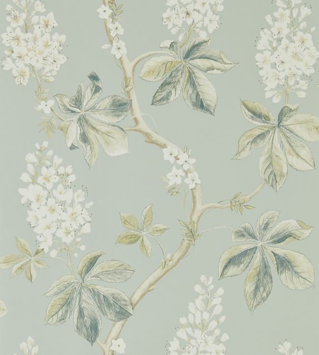 Chestnut Tree Wallpaper - Grey Blue/Sage - DWOW215708 - Sanderson - Premier Wallcovering
