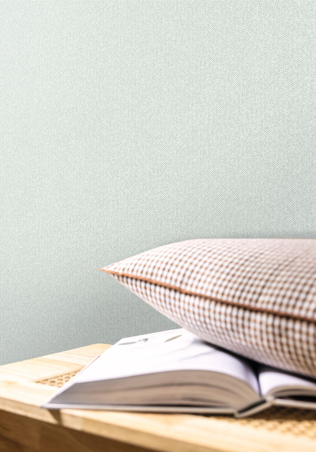 Chevron Uni Wallpaper - Vert Sauge - Caselio - 102227000 - Premier Wallcovering