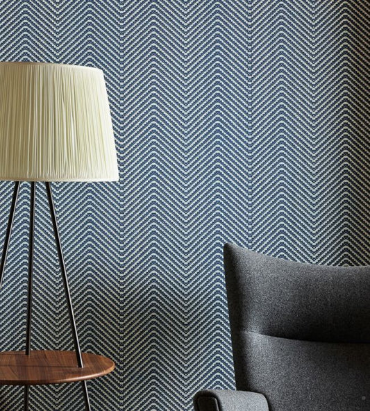 Chevron Wallpaper - Ink Blue - BG1400201 - Barneby Gates - Premier Wallcovering