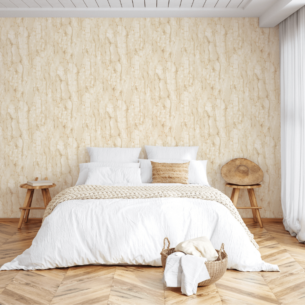 Chiara Vasari Wallpaper - Natural - Rasch - 400228 - Premier Wallcovering