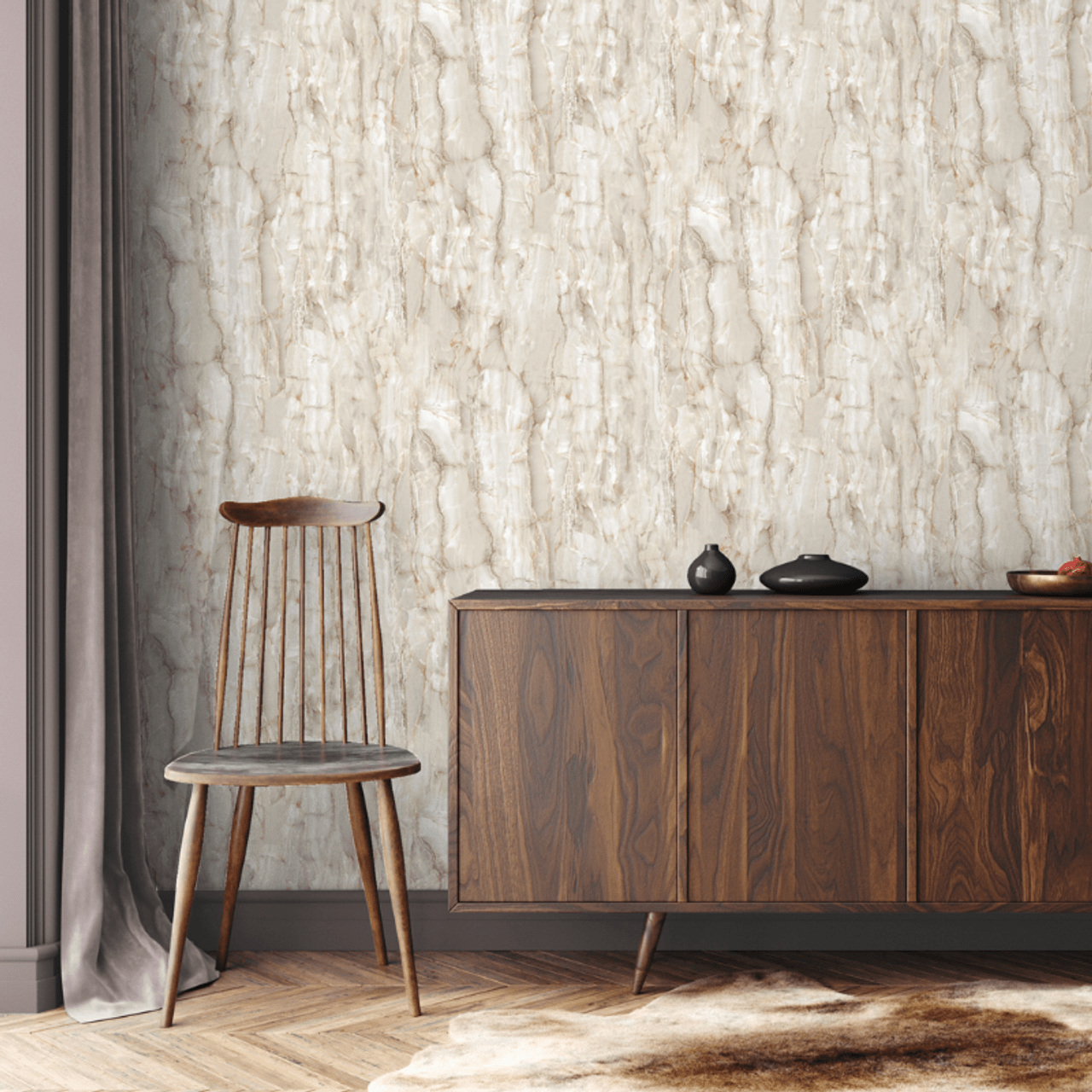 Chiara Vasari Wallpaper - Taupe - Rasch - 400211 - Premier Wallcovering