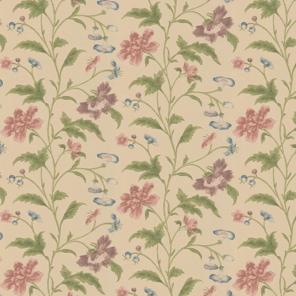 China Rose Wallpaper - Cream - Little Greene - 0247CHSAGEZ - Premier Wallcovering