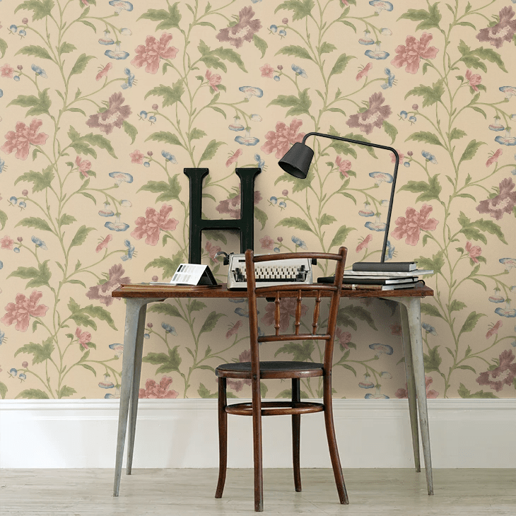 China Rose Wallpaper - Cream - Little Greene - 0247CHSAGEZ - Premier Wallcovering