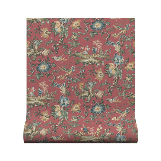 Chinese Garden Wallpaper - Cinnabar - Warner House - Premier Wallcovering
