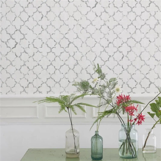 Chinese Trellis Wallpaper - Cloud - PDG650/01 - Designers Guild - Premier Wallcovering