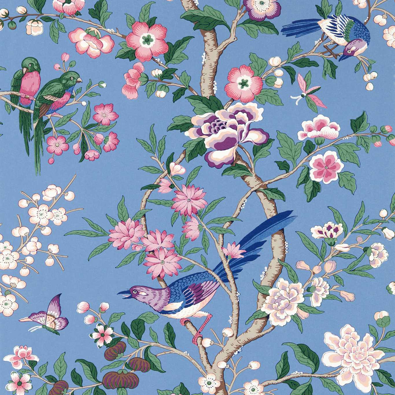 Chinoiserie Hall Wallpaper - Blueberry/Purple - DWAW217111 - Sanderson - Premier Wallcovering
