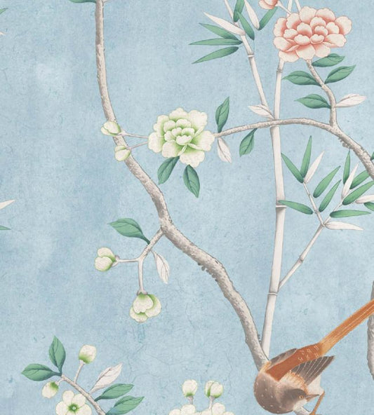 Chinoiserie Onism Fabric - Sky Blue - Woodchip & Magnolia - WMF - 454 - 08VD - Premier Wallcovering