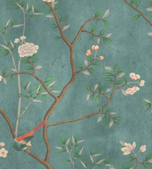 Chinoiserie Onism Fabric - Emerald - Woodchip & Magnolia - WMF - 454 - 02VD - Premier Wallcovering