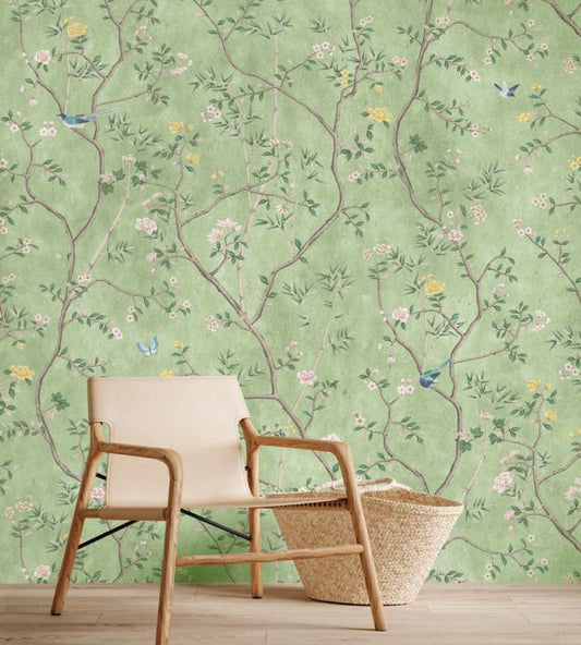 Chinoiserie Onism Wallpaper - Mural - Apple Green - Woodchip & Magnolia - WM - 454 - 12R - Premier Wallcovering