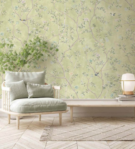 Chinoiserie Onism Wallpaper - Mural - Olive Green - Woodchip & Magnolia - WM - 454 - 07R - Premier Wallcovering