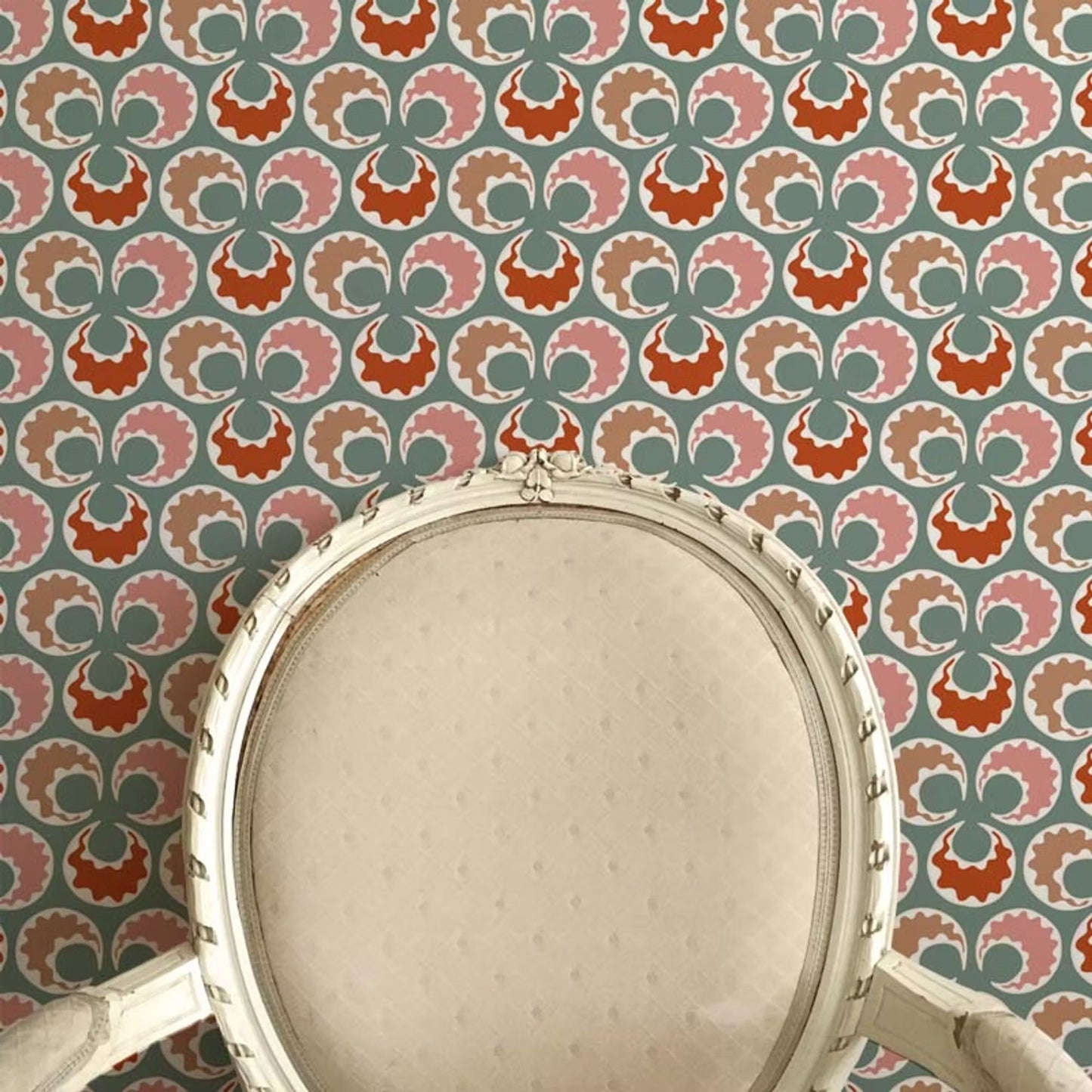 Chintamani Fun Wallpaper - Celadon and Bricks - Ottoline - W/CHINF/103/2 - Premier Wallcovering