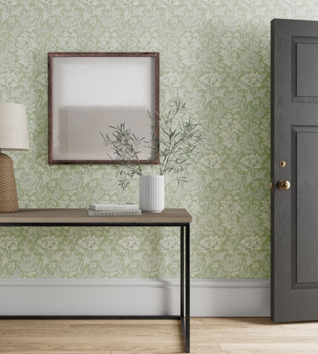 Chrysanthemum Toile Wallpaper - Willow - 217069 - Morris & Co - Premier Wallcovering