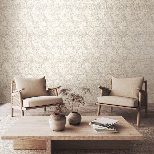 Chrysanthemum Wallpaper - Dove - Hoopla Walls - HWA1113W - Premier Wallcovering