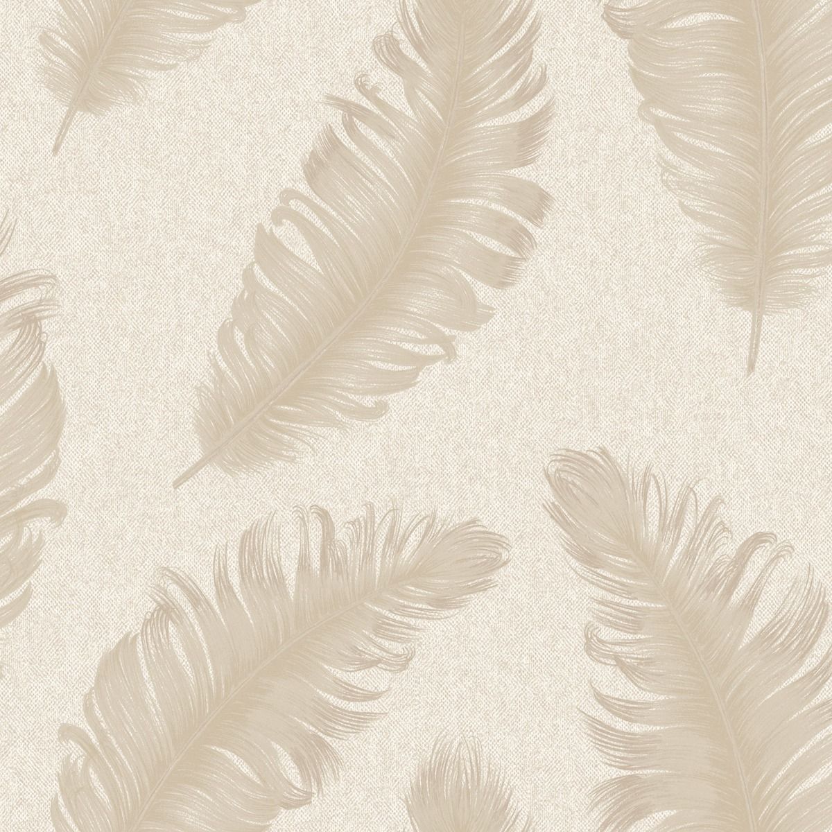 Ciara Glitter Feather Vinyl Wallpaper - Cream / Soft Beige - Belgravia - 4402 - Premier Wallcovering