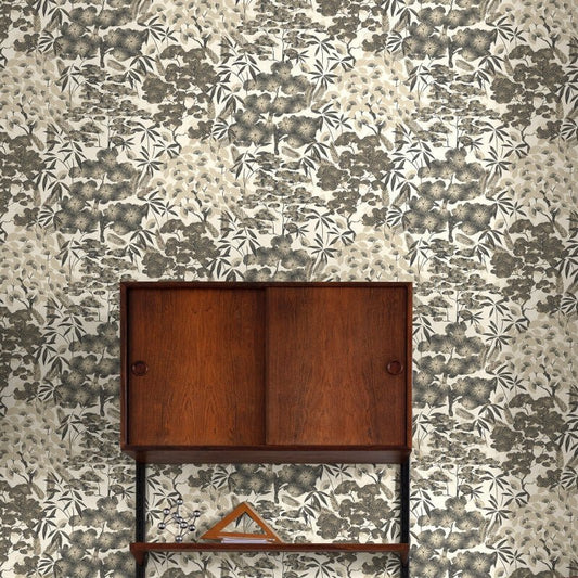 Ciara Hisae Floral Wallpaper - Beige/Black - Grandeco - A63001 - Premier Wallcovering