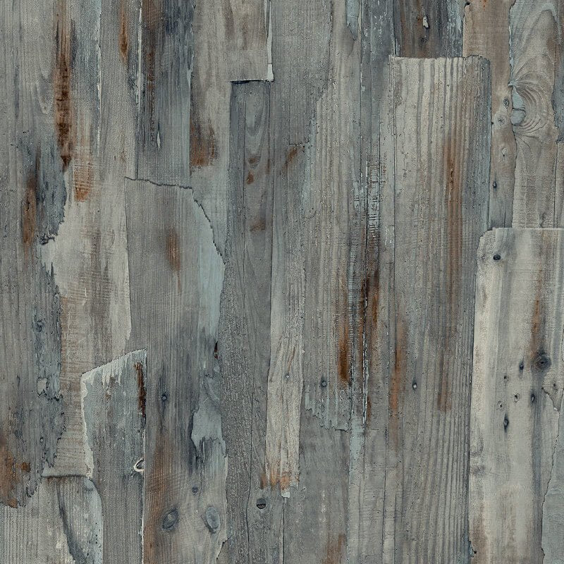 Ciara Wooden Wall Wallpaper - Grey/Blue - Grandeco - A62803 - Premier Wallcovering