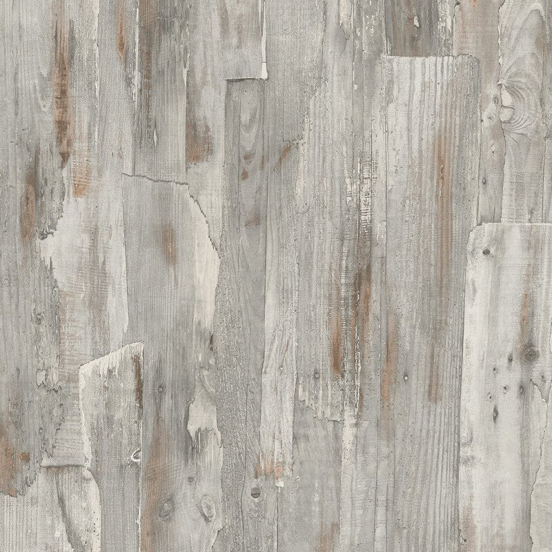 Ciara Wooden Wall Wallpaper - Grey/Brown - Grandeco - A62801 - Premier Wallcovering