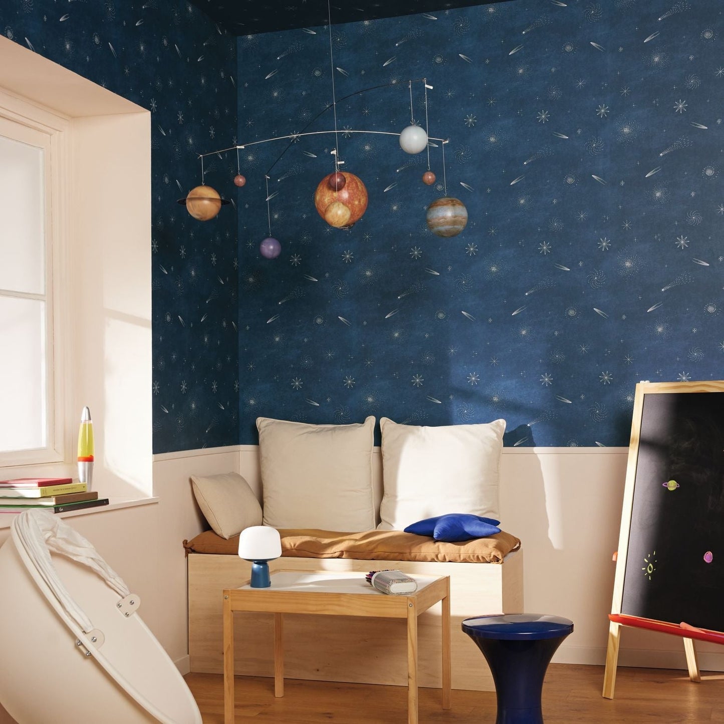 Ciel Etoile Wallpaper - Bleu Nuit - Caselio - 105696069 - Premier Wallcovering