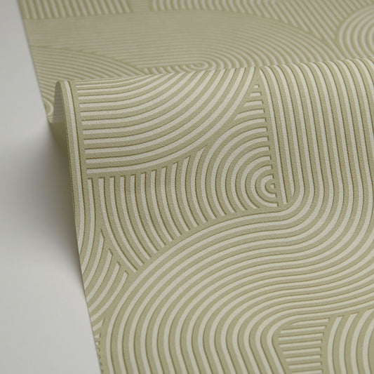 Circle Wallpaper - Vert Kaki - Caselio - 105517065 - Premier Wallcovering