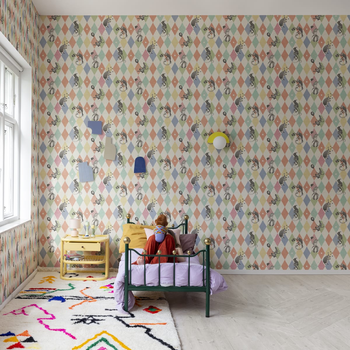Circus Corner Wallpaper - Rainbow - Rebel Walls - R18041 - Premier Wallcovering