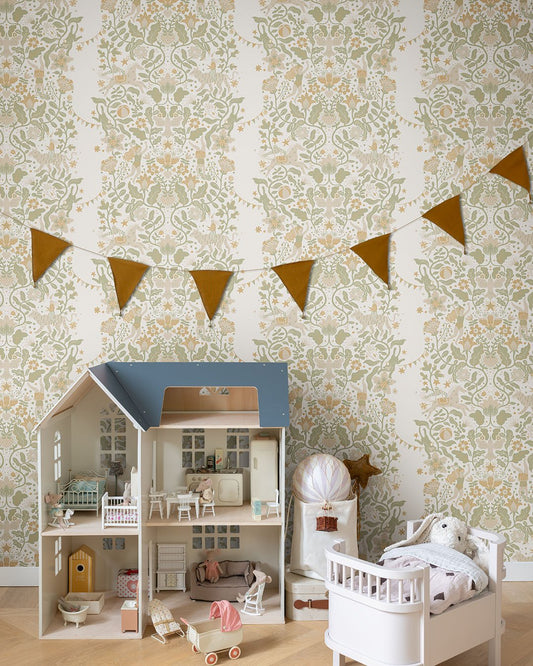 Cirkus Wallpaper - Beige Green - Midbec - 29025 - Premier Wallcovering
