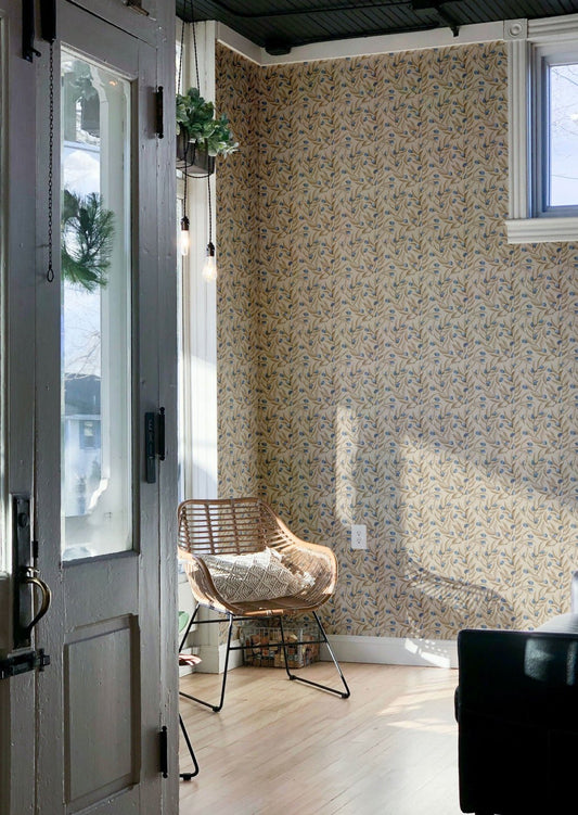 Citrus Wallpaper - Blue - Summer Gray - Premier Wallcovering