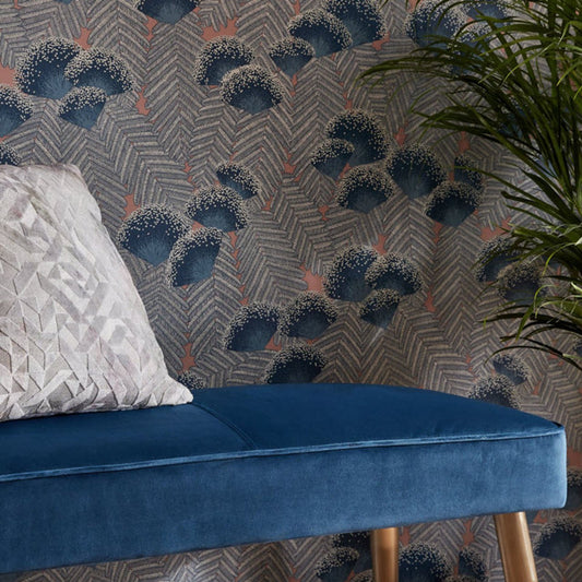 Clarice Wallpaper - Soft Blue - 1838 wallcoverings - 1907 - 138 - 01 - Premier Wallcovering