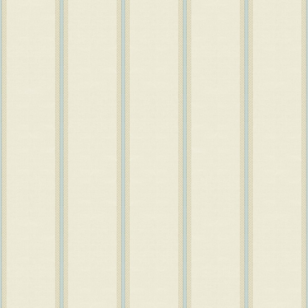 Classic Italian Fascia Vintage Stripe Wallpaper - Blue Beige - Galerie - 25766 - Premier Wallcovering