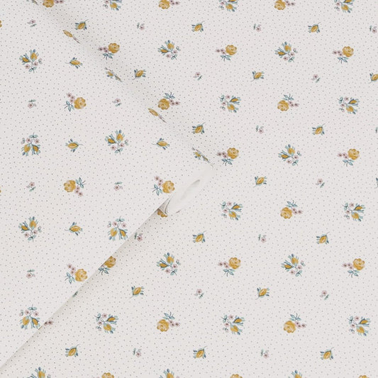 Claudia's Friend Wallpaper - Pale Ochre Yellow - Laura Ashley - 121084 - Premier Wallcovering